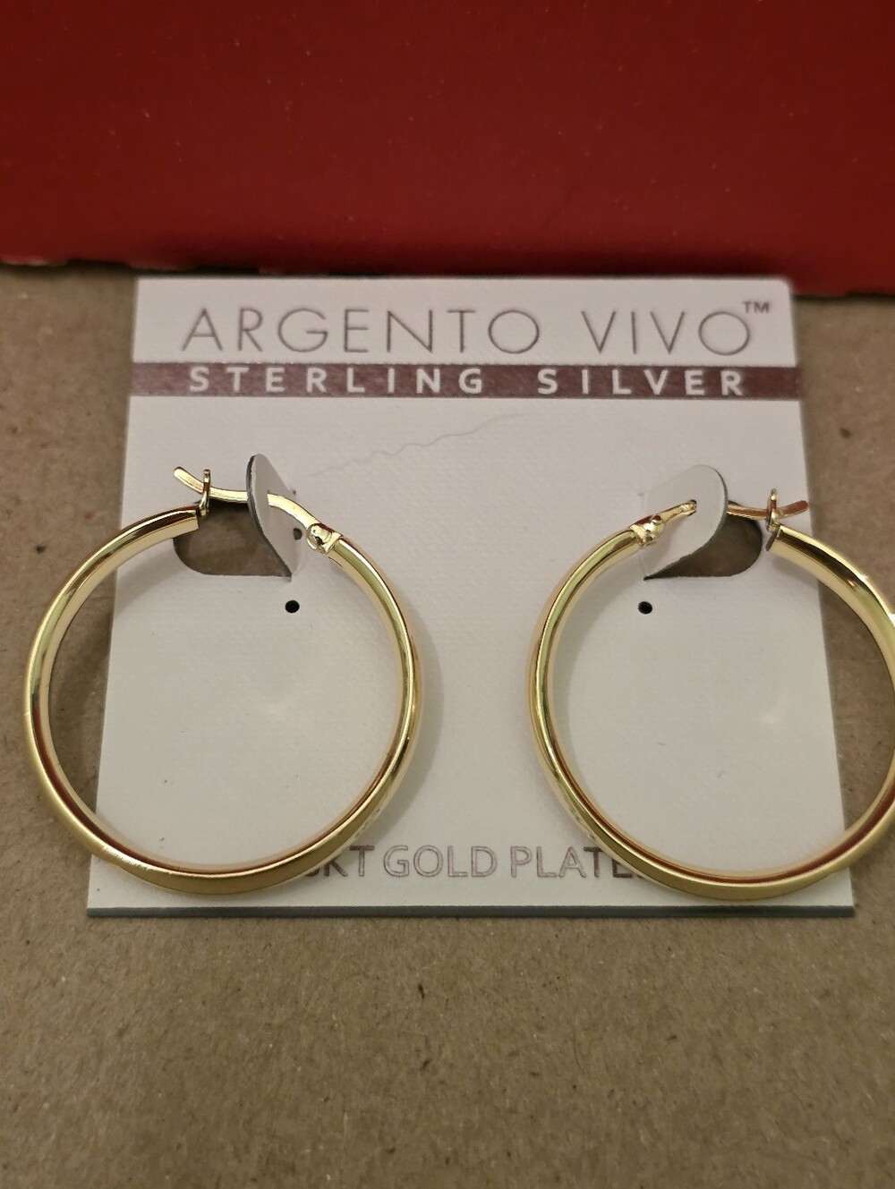 Argento VIVO STERLING SILVER GOLD COLOR EARRINGS. NWT. MSRP $78 - Picture 3 of 4